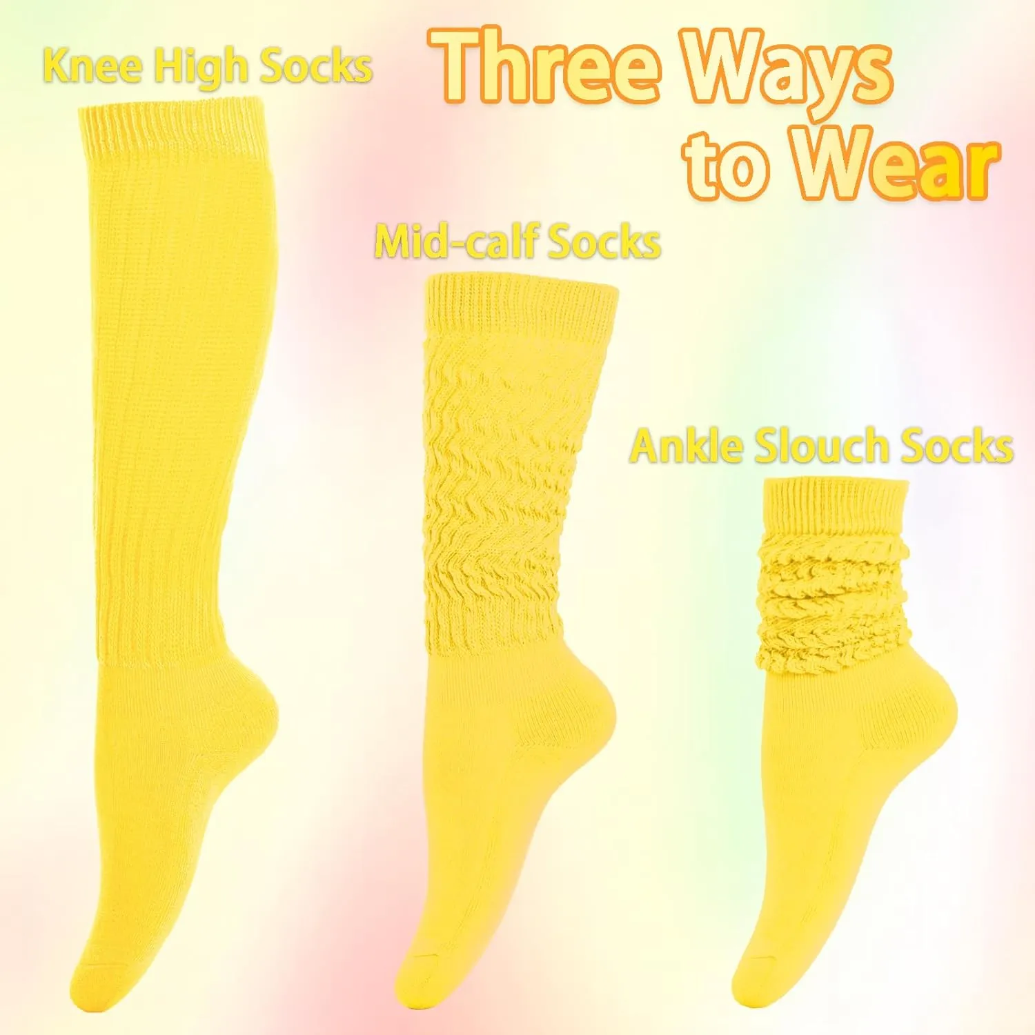 Slouch Socks Women 80s 90s Scrunch Socks Extra Long Slouchy Sock Knee High Sock