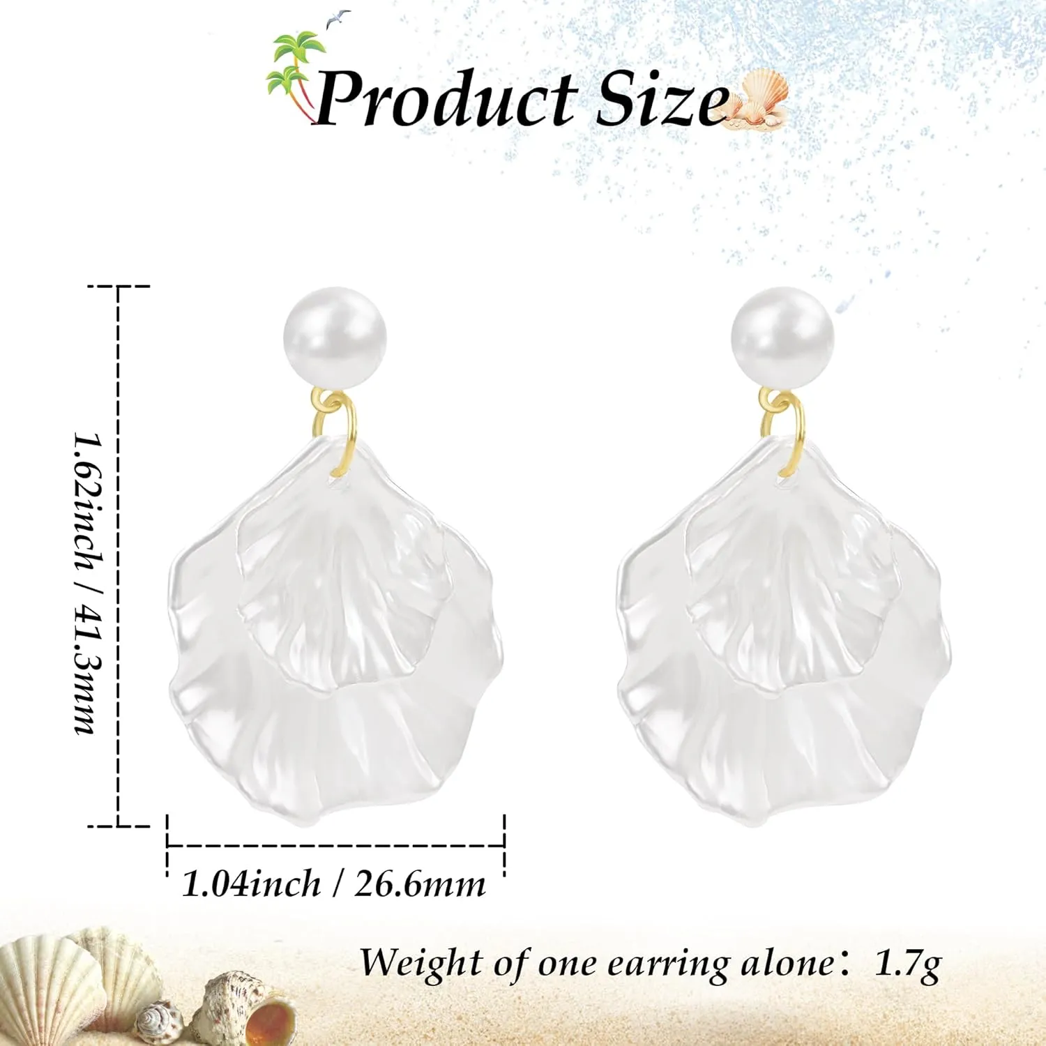 SmileBelle Pearl Earrings For Women, Ear Climbers Earrings For Women White Flower Drop Jewelry, Freshwater Pearl Bridal Jewelry As Summer Tassel Accessories for Wedding Gifts