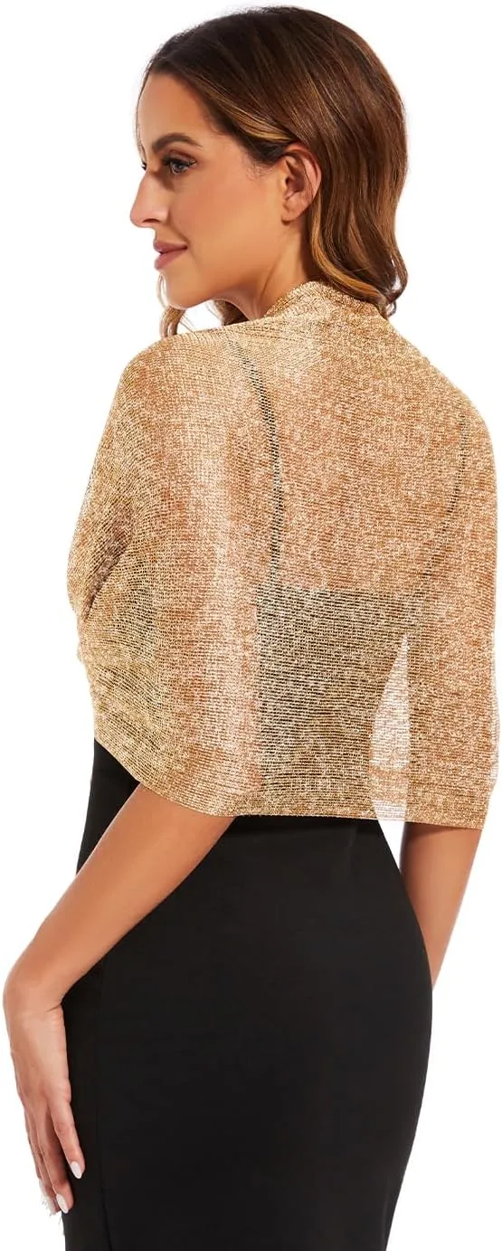 Sparkling Metallic Shawls and Wraps with Buckle,for Evening Dresses Party Wedding Bride Bridesmaid