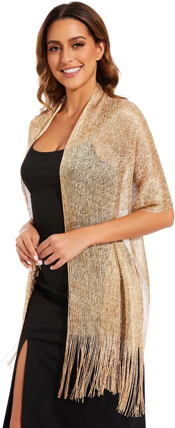 Sparkling Metallic Shawls and Wraps with Buckle,for Evening Dresses Party Wedding Bride Bridesmaid