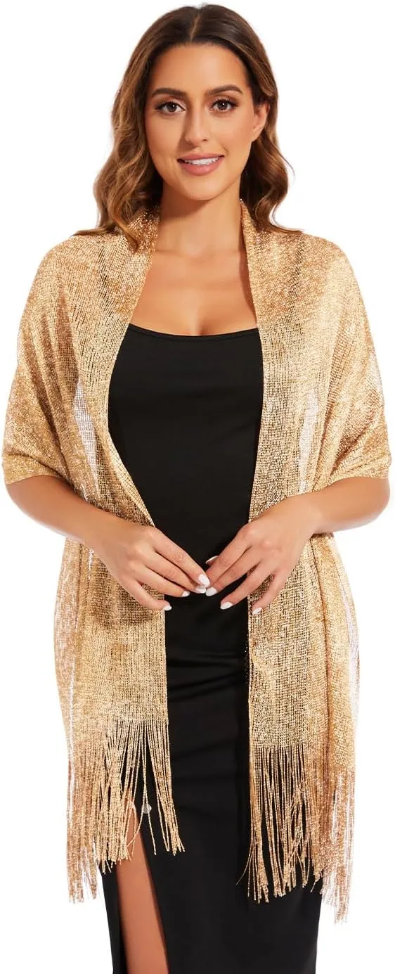 Sparkling Metallic Shawls and Wraps with Buckle,for Evening Dresses Party Wedding Bride Bridesmaid