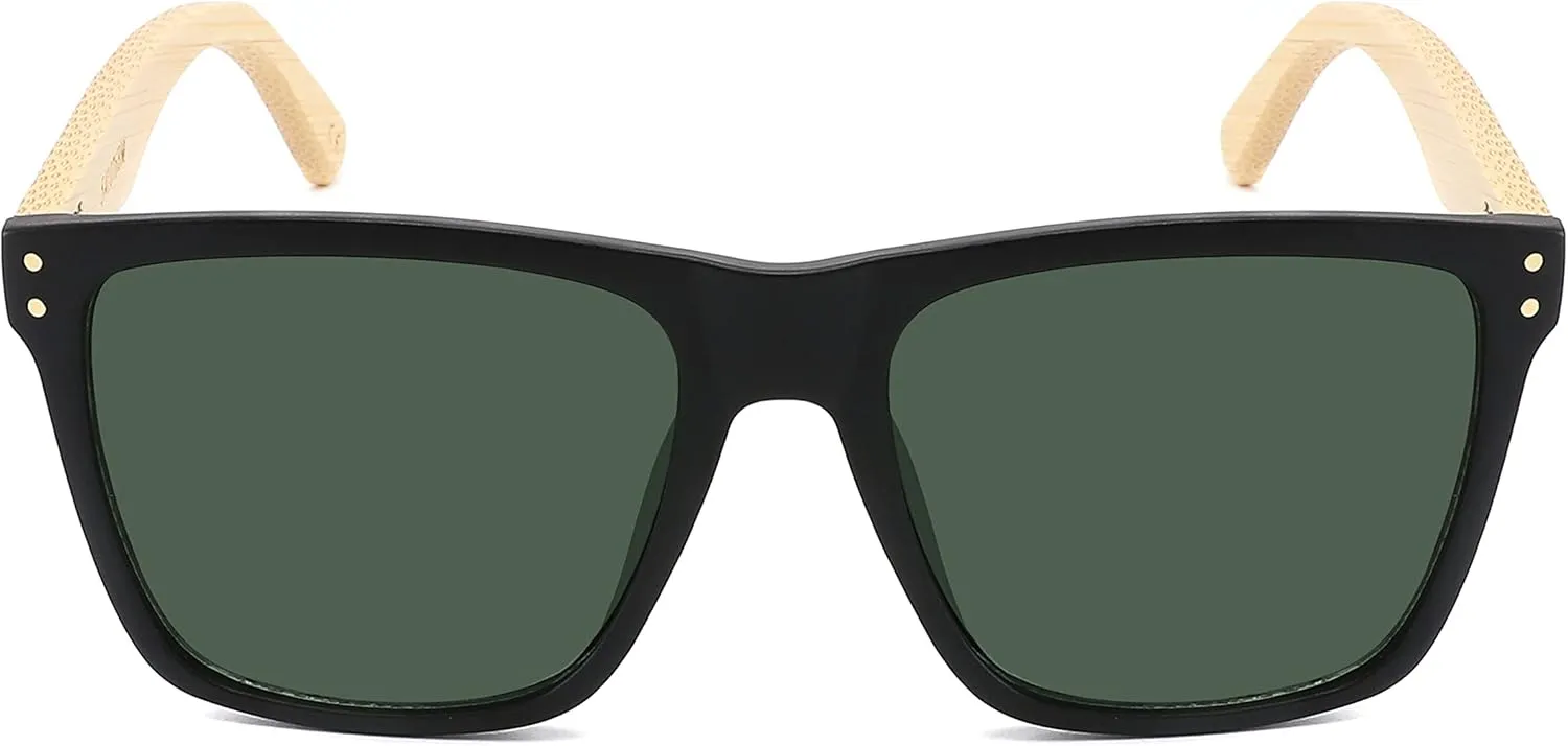 Super XXLarge Size Retro Rectangular Frame TAC Polarized Lenses with Spring Hinge For Men & Women