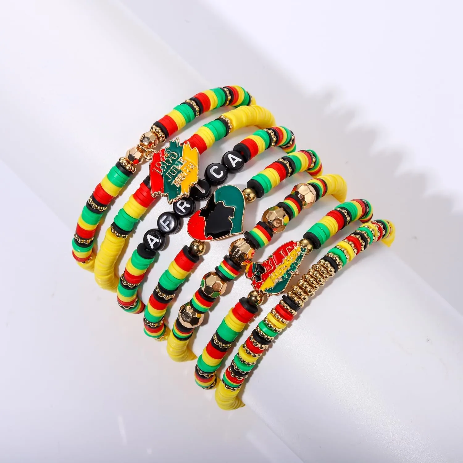 Surfer Heishi Bracelets for Women Stackable Rainbow Vinyl Disc Clay Beaded Stretch Bracelets Elastic Layering Friendship Bracelets Boho Summer Beach Jewelry