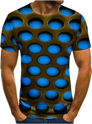 Tee Shirts Mens Summer Casual Stylish Short Sleeve Neon Abstract 3D Print Work Tshirt Novelty Graphic Clothe 2023