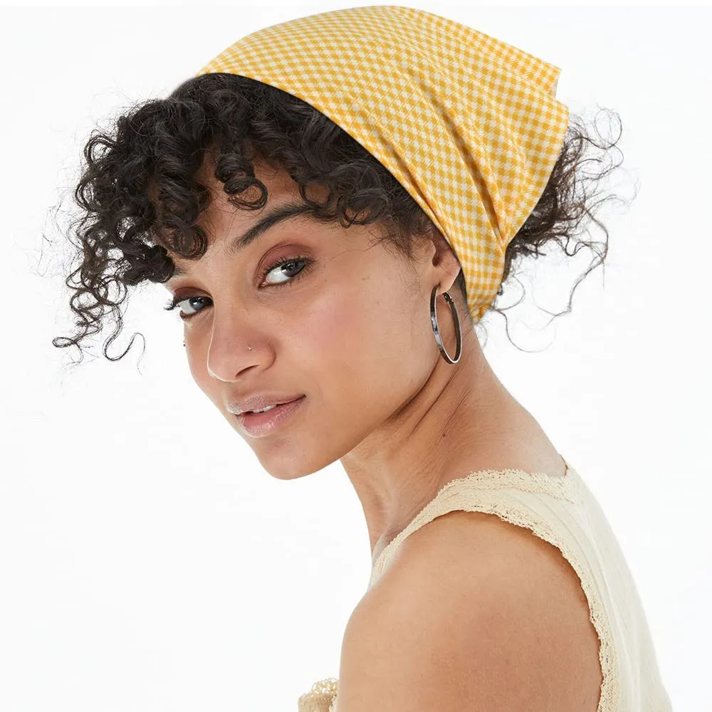 TOBATOBA Lattice Hair Scarf Headband 5 Pcs for Women Girls - Chiffon Head Kerchief Elastic Bandana Hair Accessories