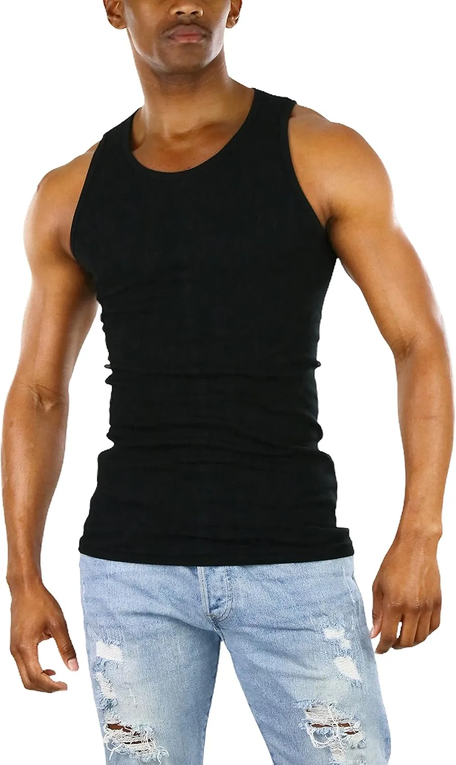 ToBeInStyle Mens Workout A-Shirt Long Muscle Shirt Tank Top