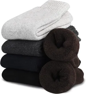 VoJoPi Wool Socks Mens Thick 5 Pairs Thermal Warm Winter Socks for Men Super Soft Cozy Boot Socks for Cold Weather