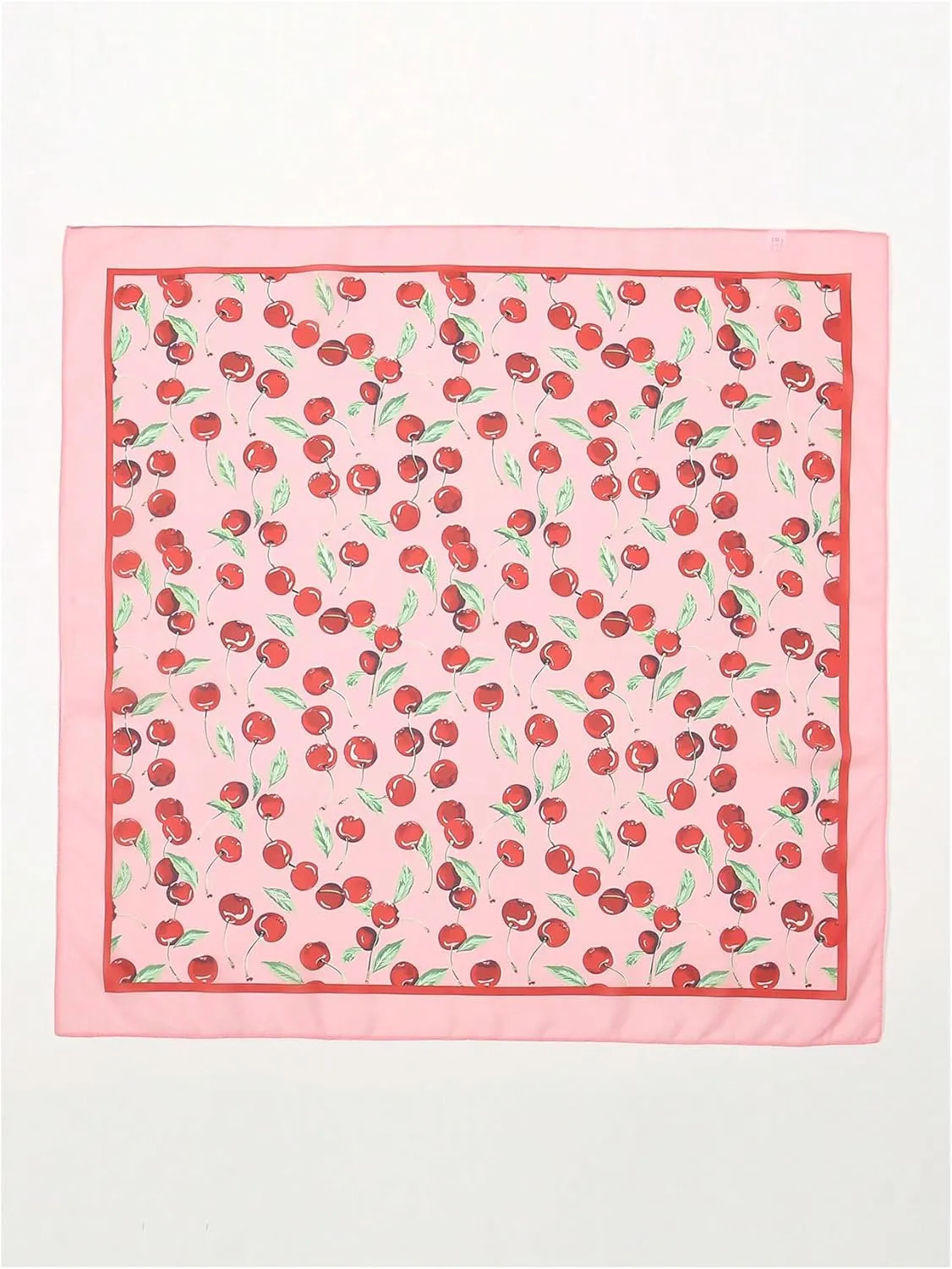 WDIRARA Women's Cherry Graphic Print Scarf Large Square Hair Bandana Sleeping Head Wraps
