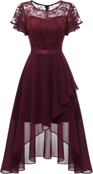 Wedtrend Women's Formal Dress Ruffle Cocktail Party Dress Flutter Sleeve Fall Wedding Guest Dress