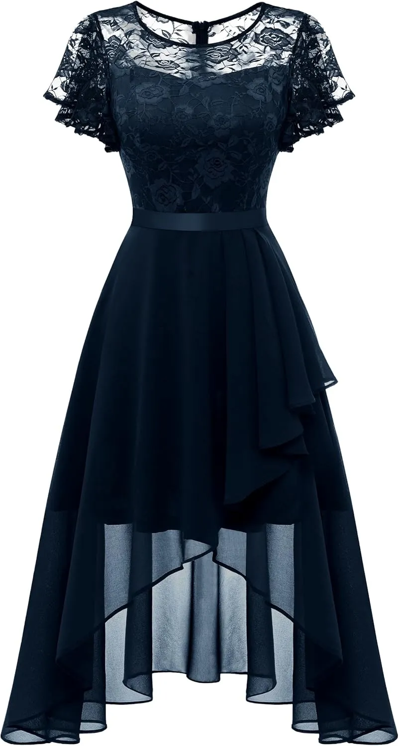 Wedtrend Women's Formal Dress Ruffle Cocktail Party Dress Flutter Sleeve Fall Wedding Guest Dress