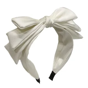 White Bow Headbands for Women Three Layer Big Bow Headbands Cute White Bowknot hair accessory (h)