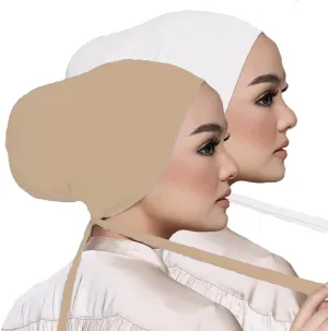 Women Under Scarf Hat Hijab Undercap Islamic Muslim Under Scarf Hijab Cap with Tie-Back Closure