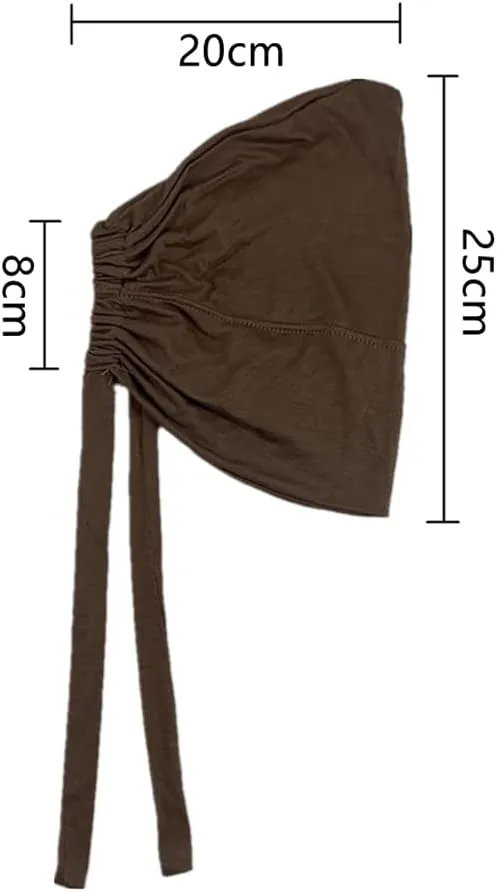 Women Under Scarf Hat Hijab Undercap Islamic Muslim Under Scarf Hijab Cap with Tie-Back Closure