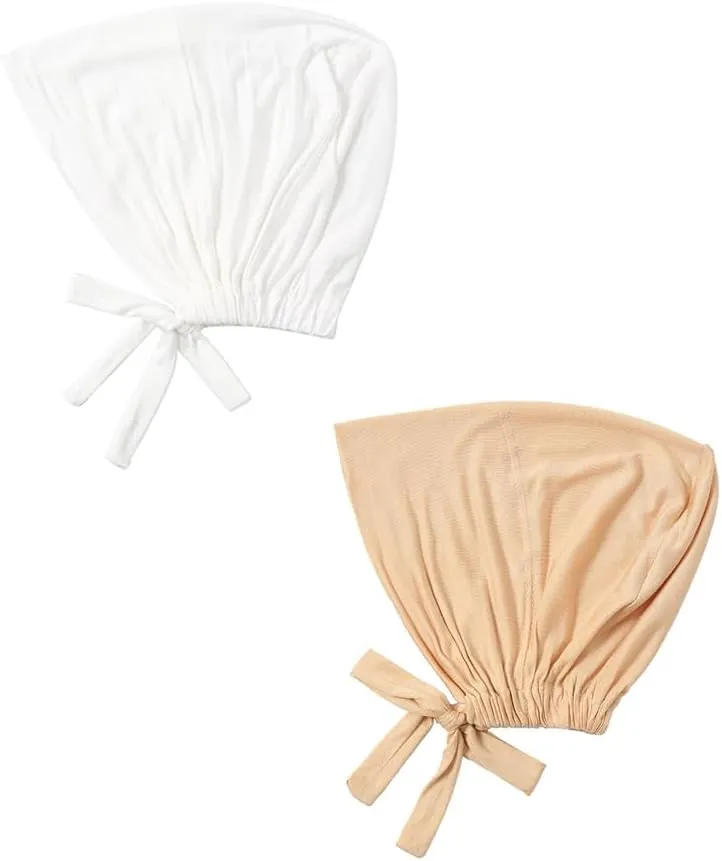 Women Under Scarf Hat Hijab Undercap Islamic Muslim Under Scarf Hijab Cap with Tie-Back Closure