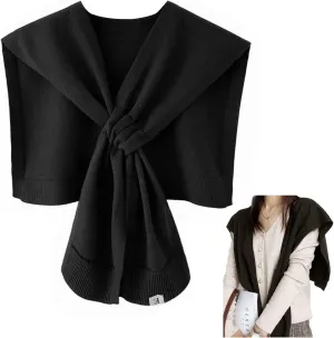 Women's Fashion Knitted Shawl - Khaki Sweater Shawl for Air-Conditioned Rooms