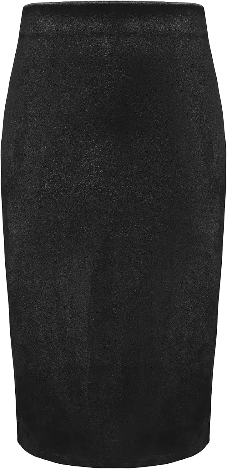 Women's Faux Suede Midi Pencil Skirt