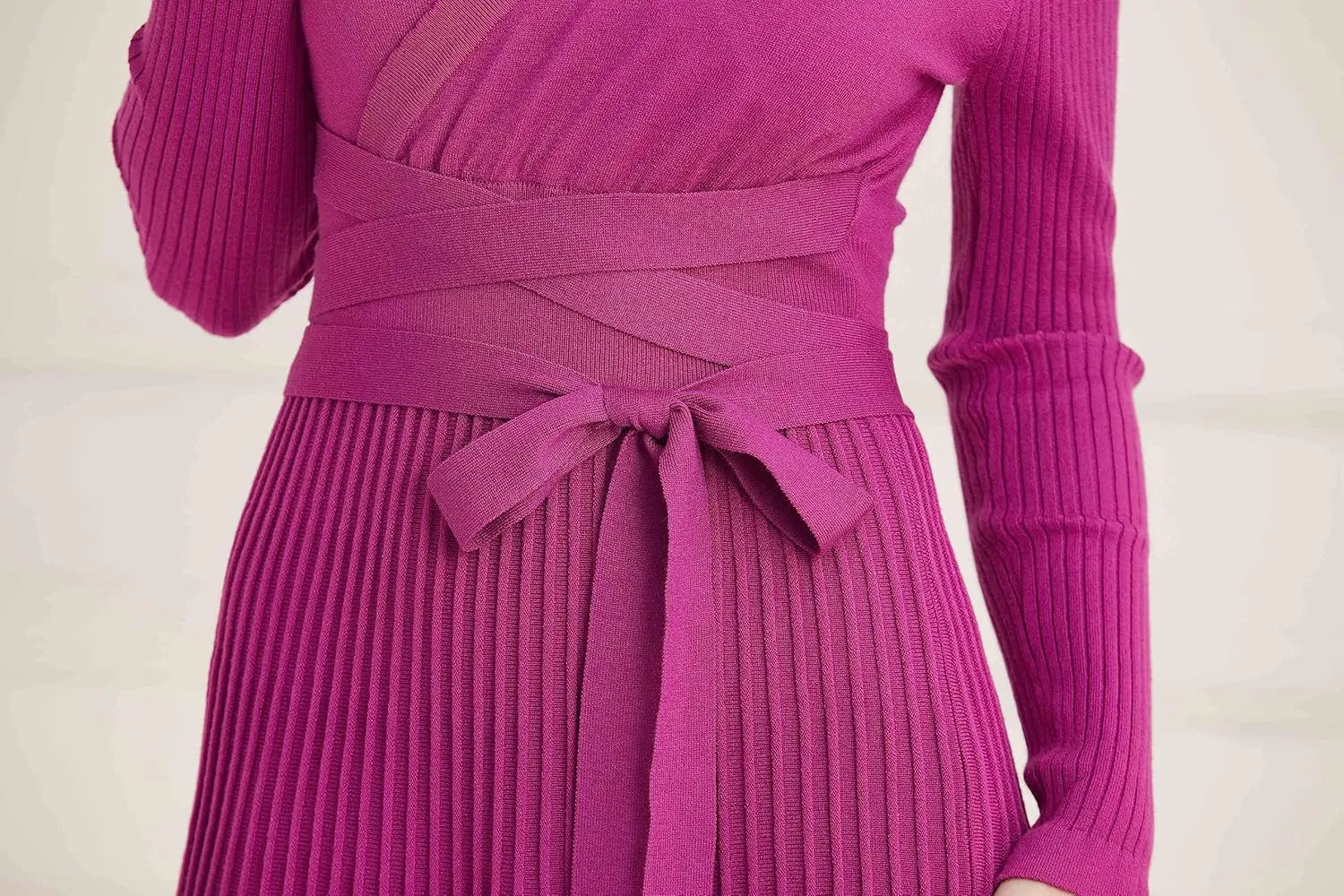 Women's Long Sleeve Sweater Dress Ankle Length Fall Dress Vneck Knit Winter Dress