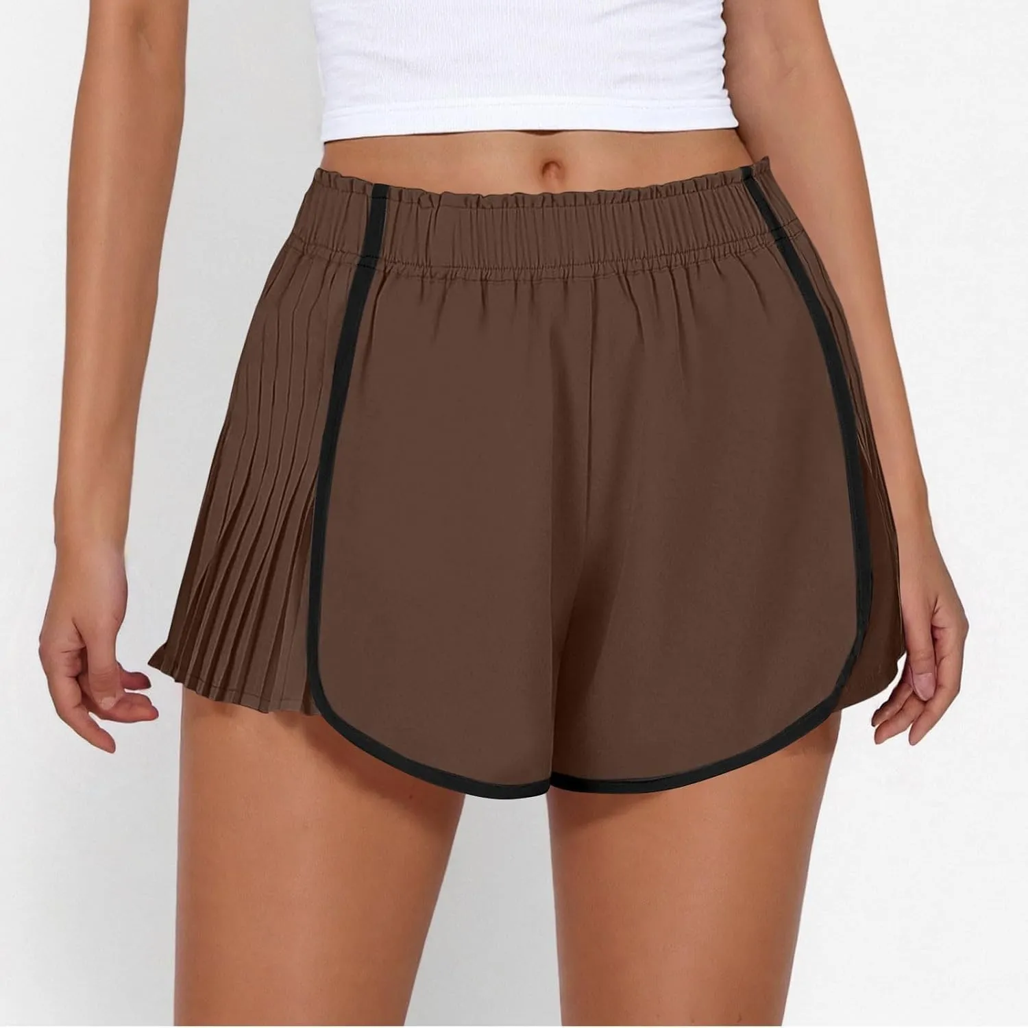 Workout Shorts Women Quick Dry Pleated Running Shorts Lightweight Comfy Athletic Tennis Shorts Loose Lounge Shorts