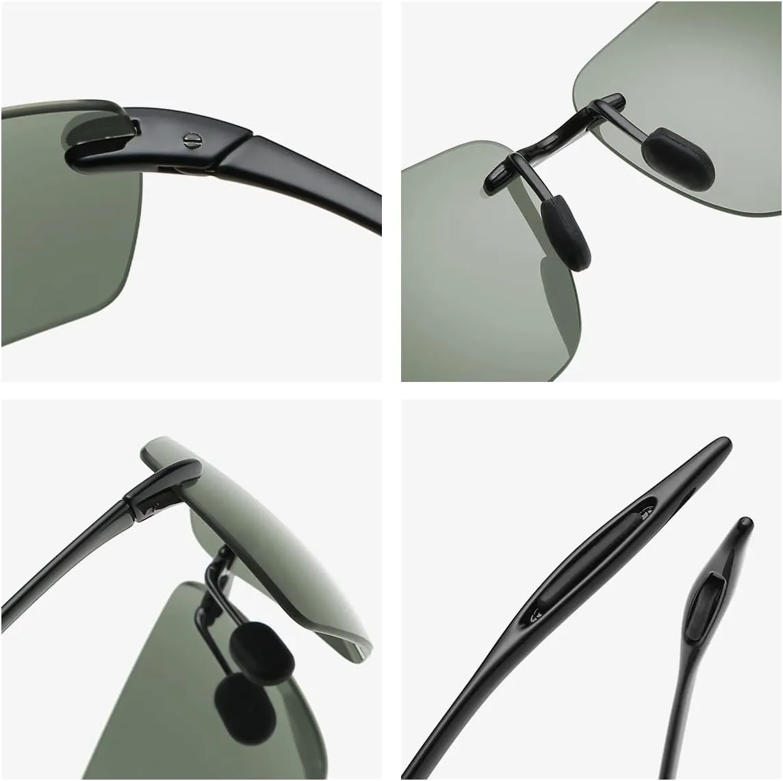 YIMI Rimless Polarized Sport Sunglasses for Men Women Driving Running Golf Glasses Anti Glare UV400 Protection Eyewear Shades