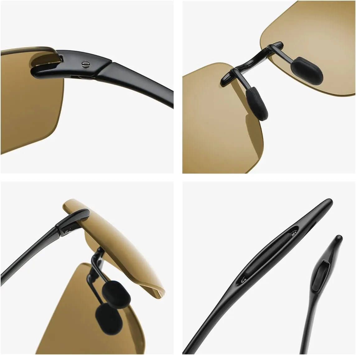 YIMI Rimless Polarized Sport Sunglasses for Men Women Driving Running Golf Glasses Anti Glare UV400 Protection Eyewear Shades