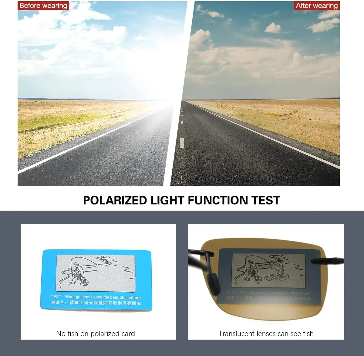 YIMI Rimless Polarized Sport Sunglasses for Men Women Driving Running Golf Glasses Anti Glare UV400 Protection Eyewear Shades