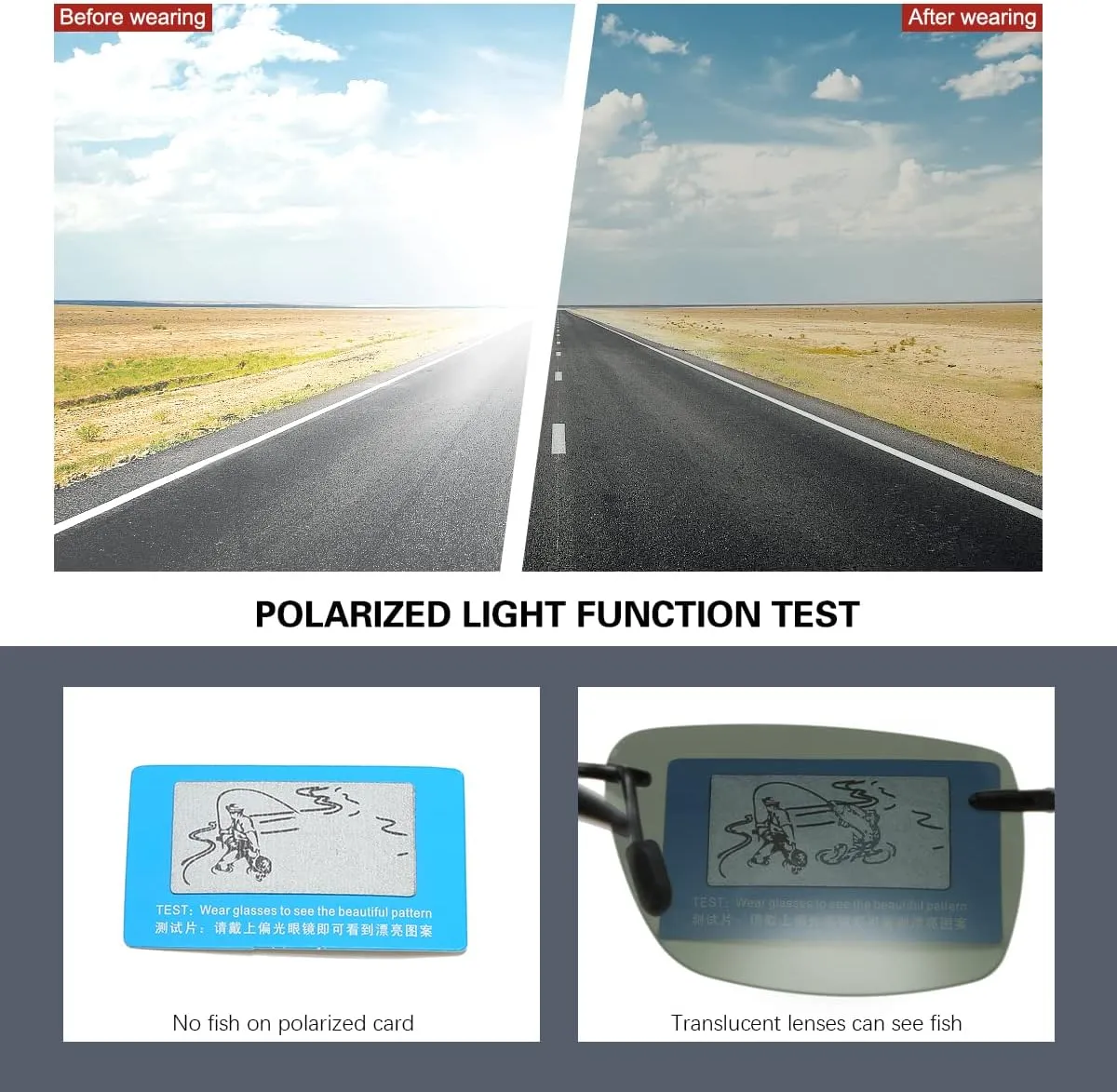 YIMI Rimless Polarized Sport Sunglasses for Men Women Driving Running Golf Glasses Anti Glare UV400 Protection Eyewear Shades