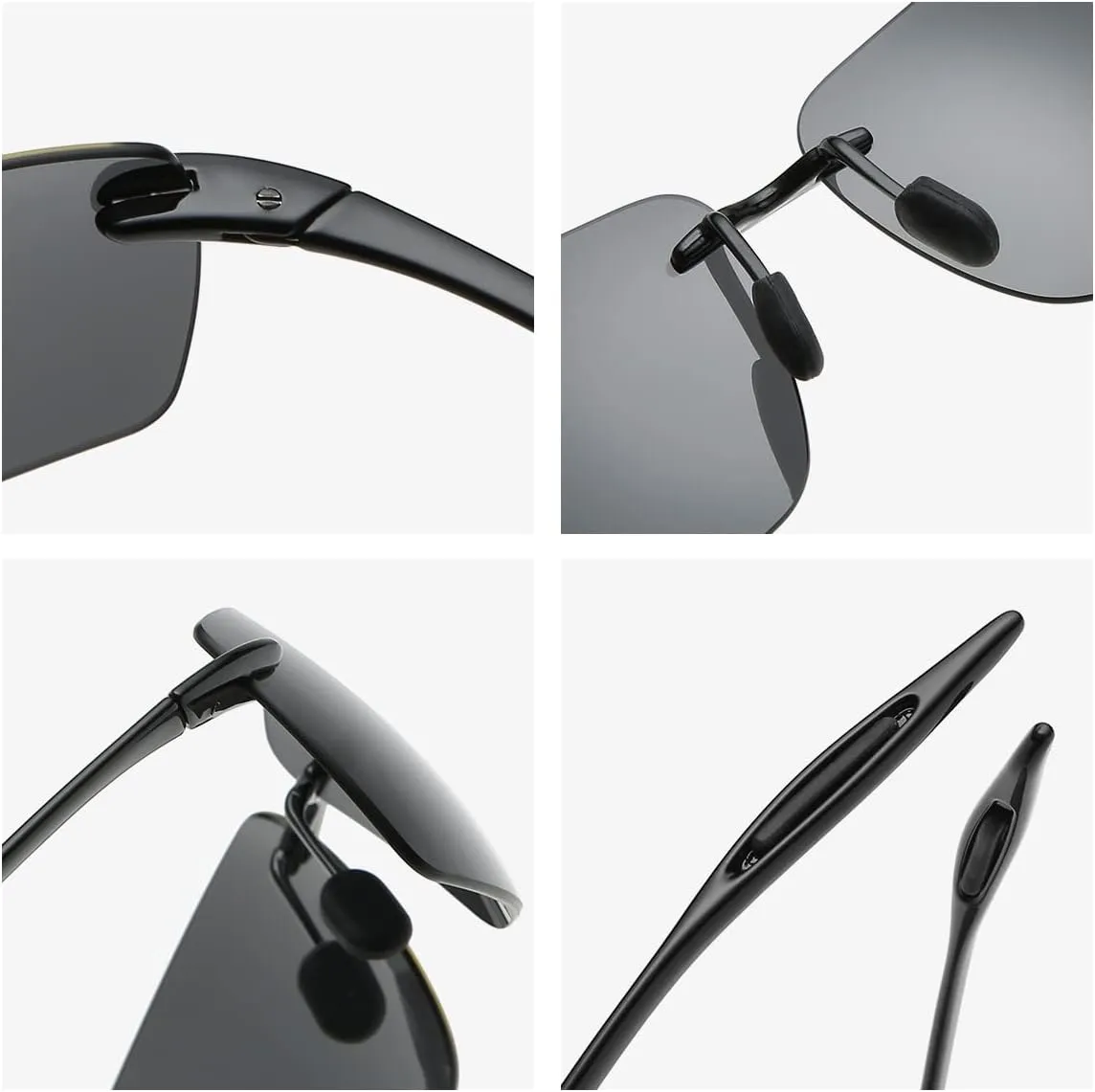 YIMI Rimless Polarized Sport Sunglasses for Men Women Driving Running Golf Glasses Anti Glare UV400 Protection Eyewear Shades